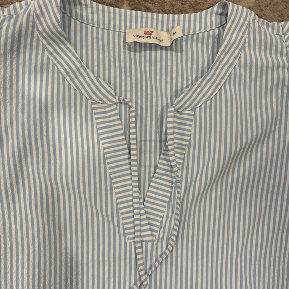 Vineyard Vines harbor stripe flutter sleeve tunic dress in ocean breeze - Picture 2 of 5